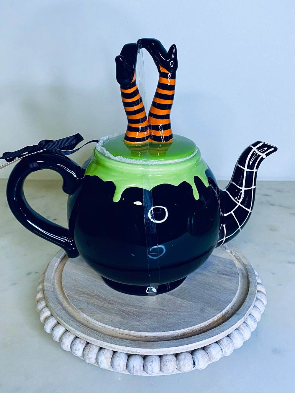 Witch Legs Teapot Potters Studio Halloween pairs well with Rae Dunn or Johanna - Picture 2 of 5